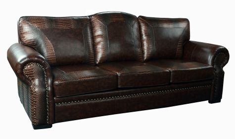 Botswana Croc and Micro Leather Sofa