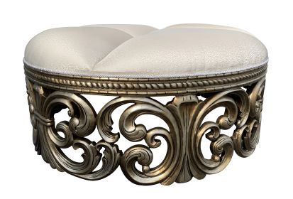 Platine Rococo Ottoman Cream