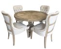 Farmhouse Diamond 48'' Round Dining Table Set of 5