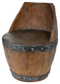 Barrel Chair (Color: BROWN/BLACK)